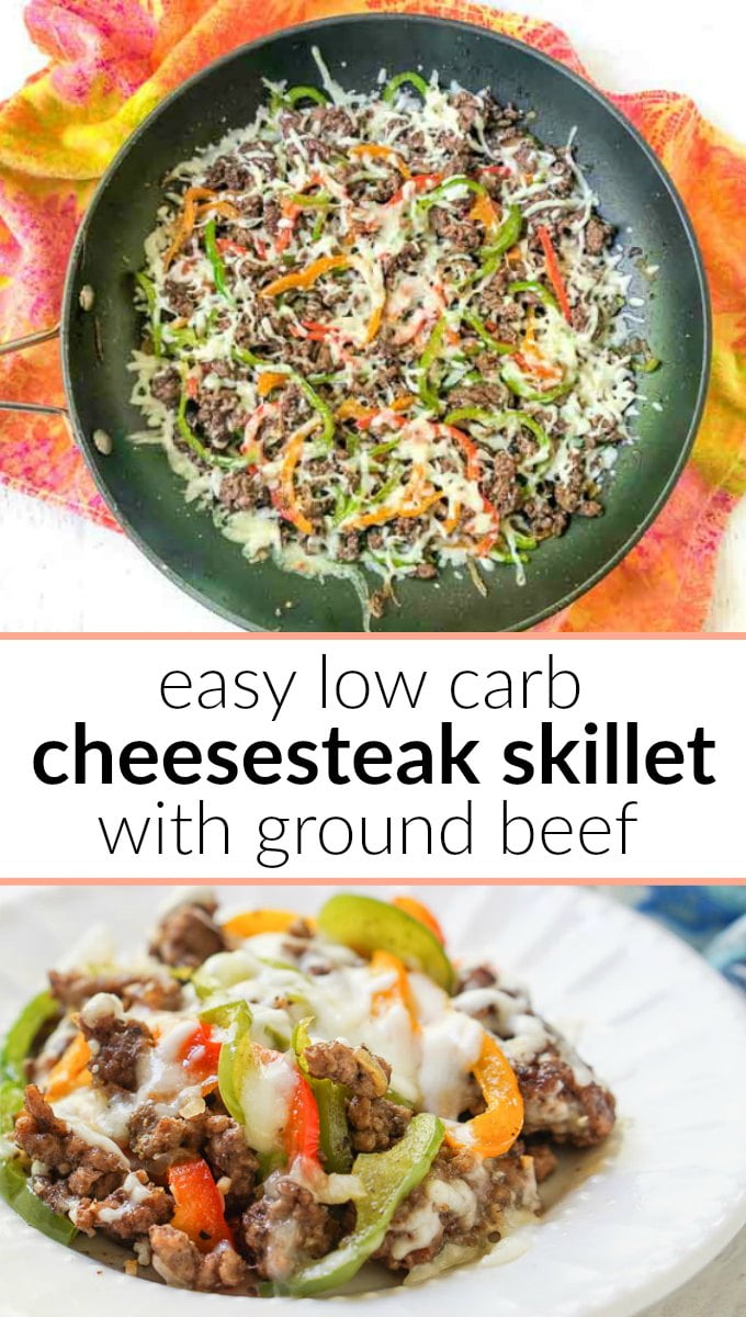 Low Carb Philly Cheesesteak Skillet Using Ground Beef In Only